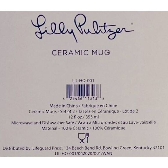 🔺️Lily Pulitzer Blue & Purple "High Maintenance" Ceramic 12oz Teacup - Picture 13 of 13